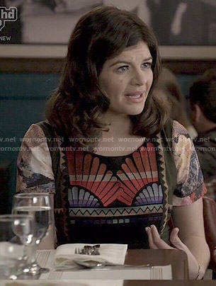 Annie's fan print dress on Marry Me