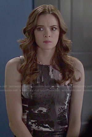 Caitlin's painted print dress on The Flash