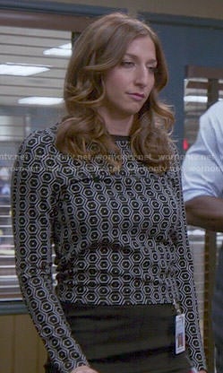 Gina's black honeycomb print top on Brooklyn Nine-Nine