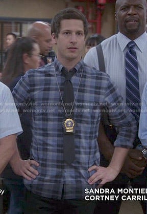 Jake’s blue plaid shirt on Brooklyn Nine-Nine