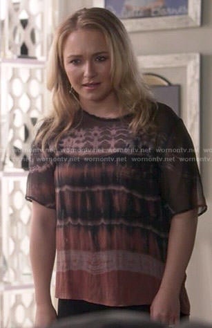 Juliette's tie dye top on Nashville