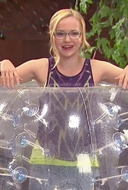 Maddie's purple sheer patterned tank top on Liv and Maddie