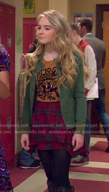 Maya's curiosity leopard top and red plaid skirt on Girl Meets World