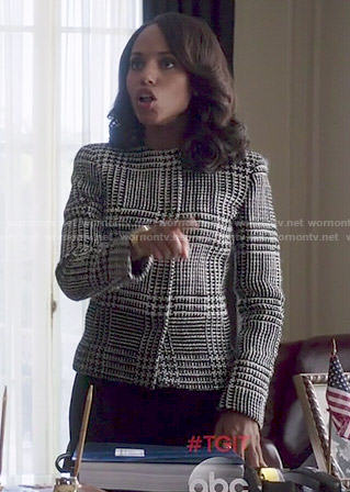 Olivia's black and white houndstooth jacket on Scandal