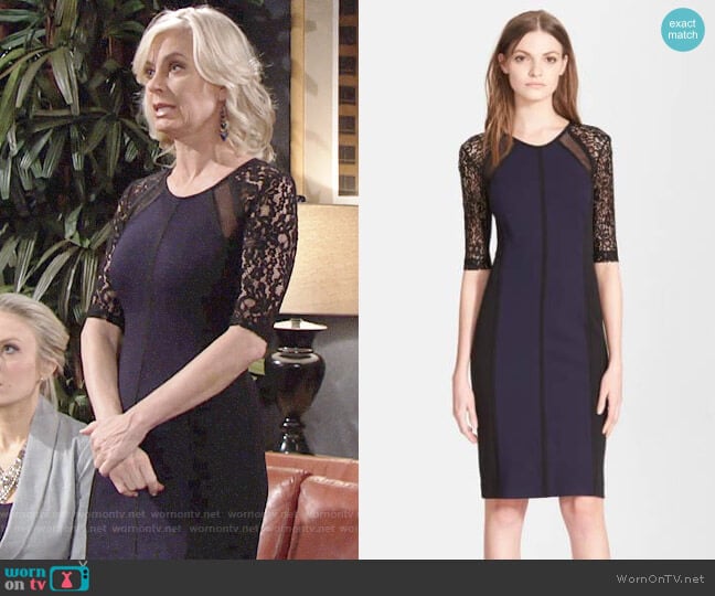 Rebecca Taylor Ponte & Lace Dress worn by Ashley Abbott (Eileen Davidson) on The Young and the Restless