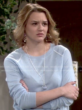 Summer's pastel blue sweater on The Young and the Restless