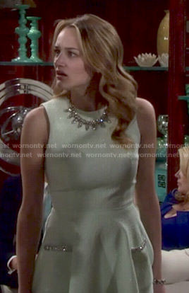 Summer's mint green dress with embellished pockets on The Young and the Restless