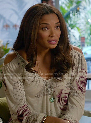 April's floral cold-shoulder top on Mistresses