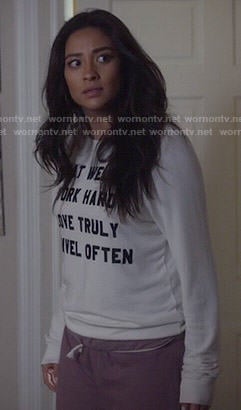 Emily's Eat Well.. sweater on Pretty Little Liars