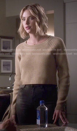 Hanna's tan cropped sweater on Pretty Little Liars