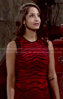 Lily’s red tiger dress on The Young and the Restless