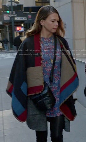 Liza's colorblock poncho on Younger