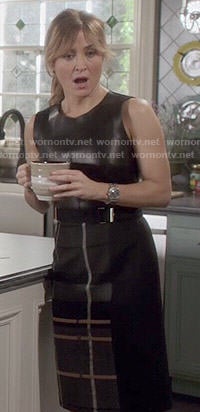 Maura’s plaid and leather dress on Rizzoli and Isles