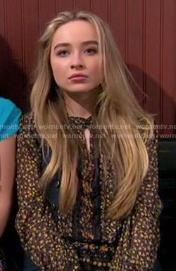 Maya's black and yellow floral blouse on Girl Meets World