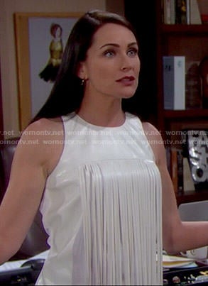 Quinn's white fringed top on The Bold and the Beautiful