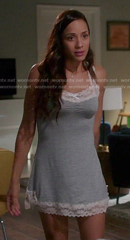 Rosie’s grey lace trim chemise on Devious Maids