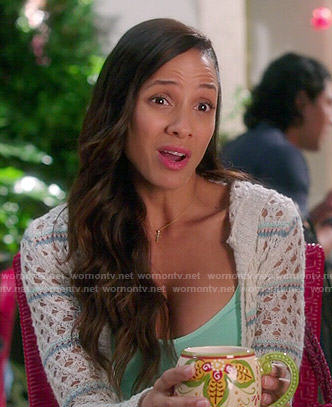 Rosie's striped cardigan on Devious Maids