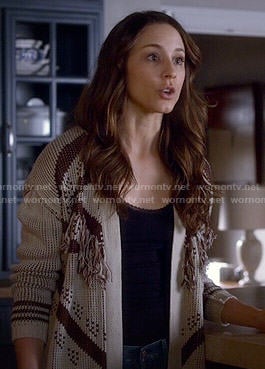 Spencer’s fringed cardigan on Pretty Little Liars