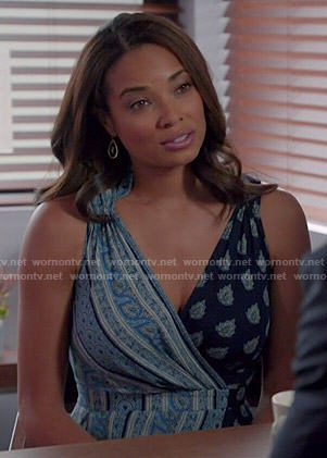 April’s blue mixed print dress on Mistresses