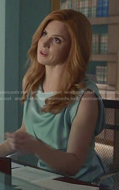 Donna’s blue draped dress on Suits