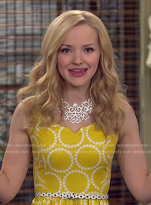 Liv’s yellow polka dot dress on Liv and Maddie