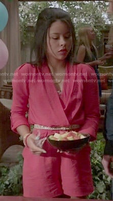 Mariana's coral romper on The Fosters