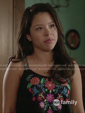 Mariana’s floral embroidered tank top on The Fosters