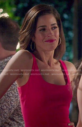 Marisol's solid red dress on Devious Maids