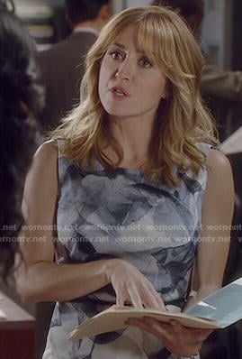 Maura’s blue floral watercolor print dress on Rizzoli and Isles