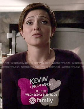 April’s purple heart sweater on Chasing Life