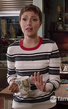 April’s striped sweater on Chasing Life