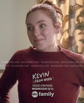 Brenna’s red sweater on Chasing Life