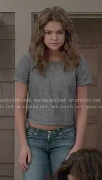 Callie’s grey top with tied sides on The Fosters