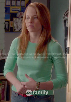 Daphne’s mint green sweater on Switched at Birth