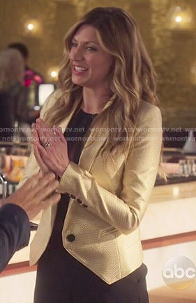 Josslyn’s gold blazer on Mistresses