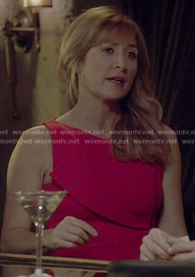 Maura's red zip front dress on Rizzoli and Isles