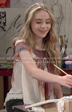 Maya's embroidered top on Girl Meets World