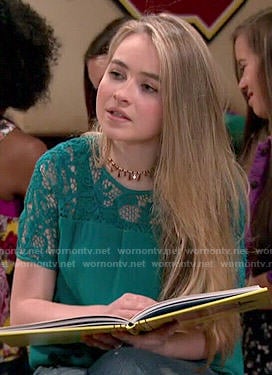 Maya's green lace sleeve top on Girl Meets World