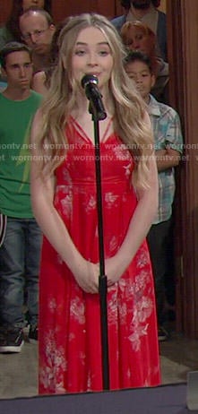 Maya’s red floral maxi dress on Girl Meets World