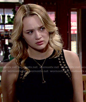 Summer’s black studded trim top on The Young and the Restless