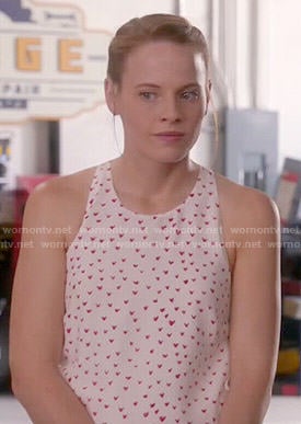 Daphne’s tiny heart print top on Switched at Birth