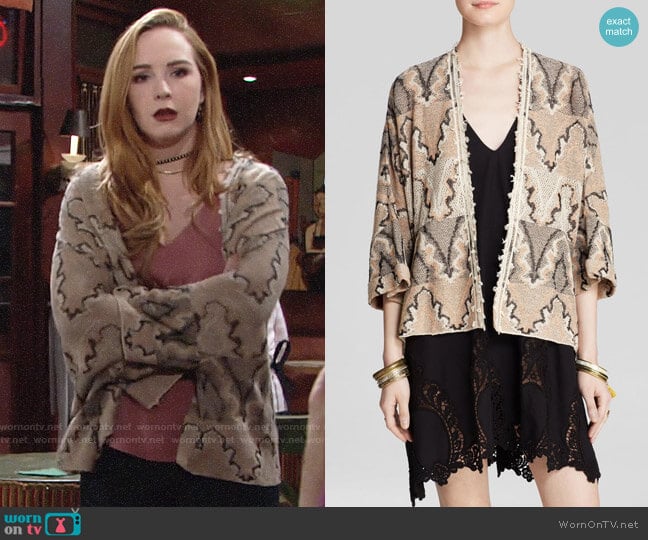 Free People Butterfly Kimono Cardigan worn by Mariah Copeland (Camryn Grimes) on The Young and the Restless