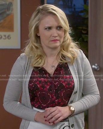 Gabi’s red printed top on Young and Hungry