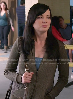 Jenna's brown lace inset hoodie on Awkward
