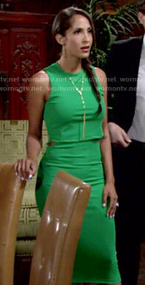 Lily's green overlay dress on The Young and the Restless