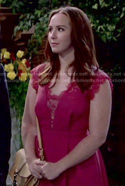 Mariah’s pink lace dress on The Young and the Restless