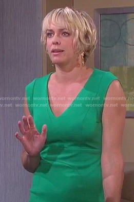 Nicole’s green v-neck dress on Days of our Lives