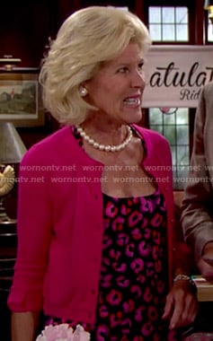 Pam’s pink leopard print dress on The Bold and the Beautiful