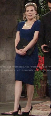 Phyllis's blue short sleeved dress on The Young and the Restless