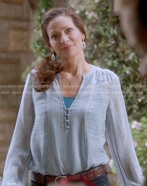 Regina’s blue blouse on Switched at Birth